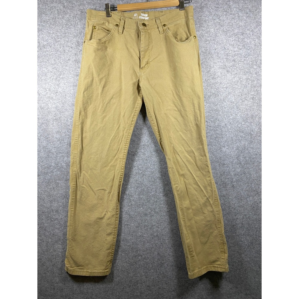 Wrangler Tough Comfort Mens Khaki Tan Regular Fit Pants 34x32 112361468 A001